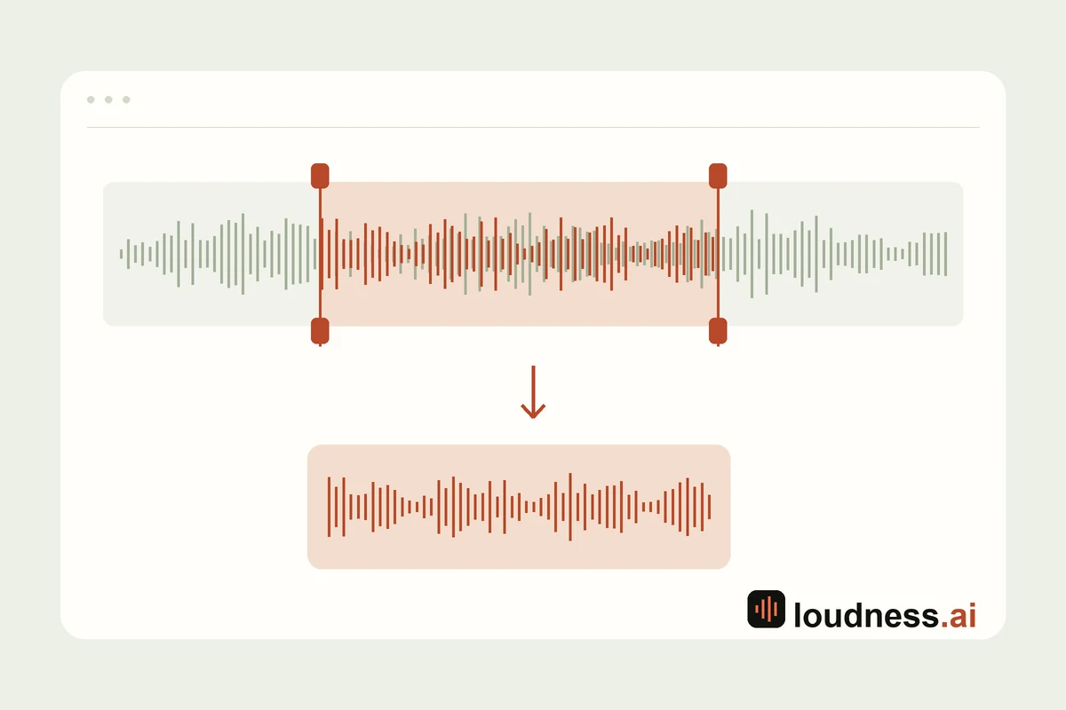 Cortar audio online seleccionando un fragmento de una grabación